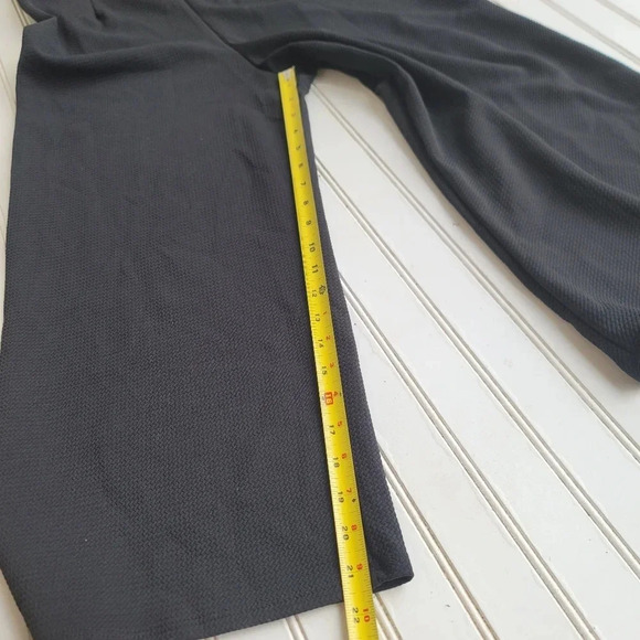 CAUTION TO THE WIND JUMPSUIT Women Black Ruffle Sleeve Textured Black Zip Wode L - Picture 5 of 13